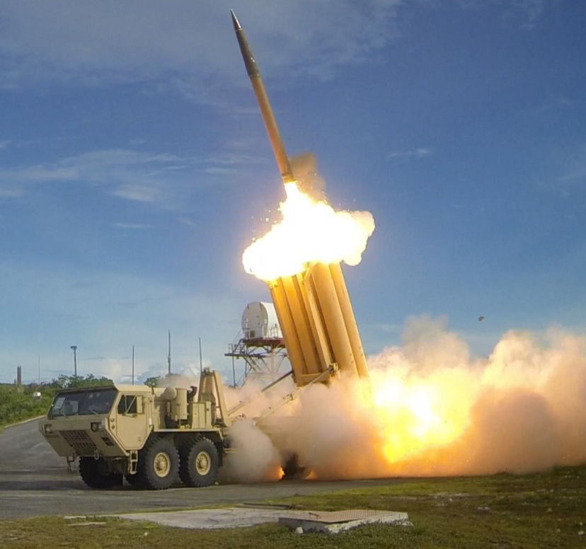 THAAD interceptor missile launches in a dramatic fireball during a flight test