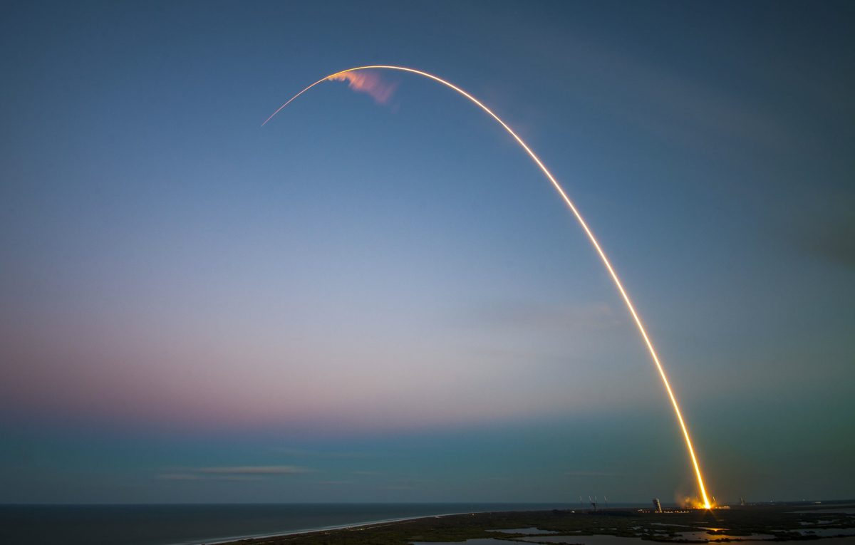Missile in flight