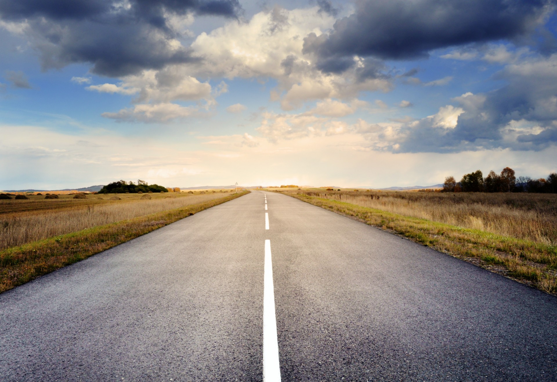 Open road stretching to the horizon