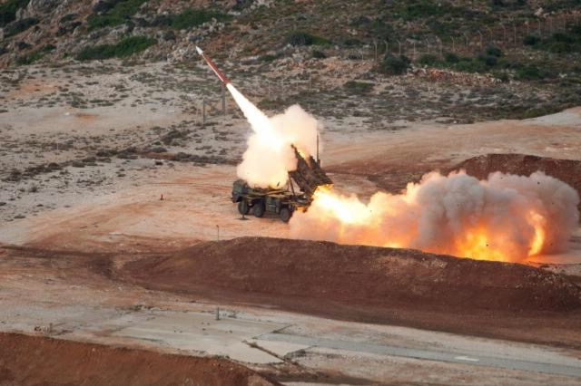 German Bundeswehr Patriot missile launch during NATO training exercise, Crete 2015