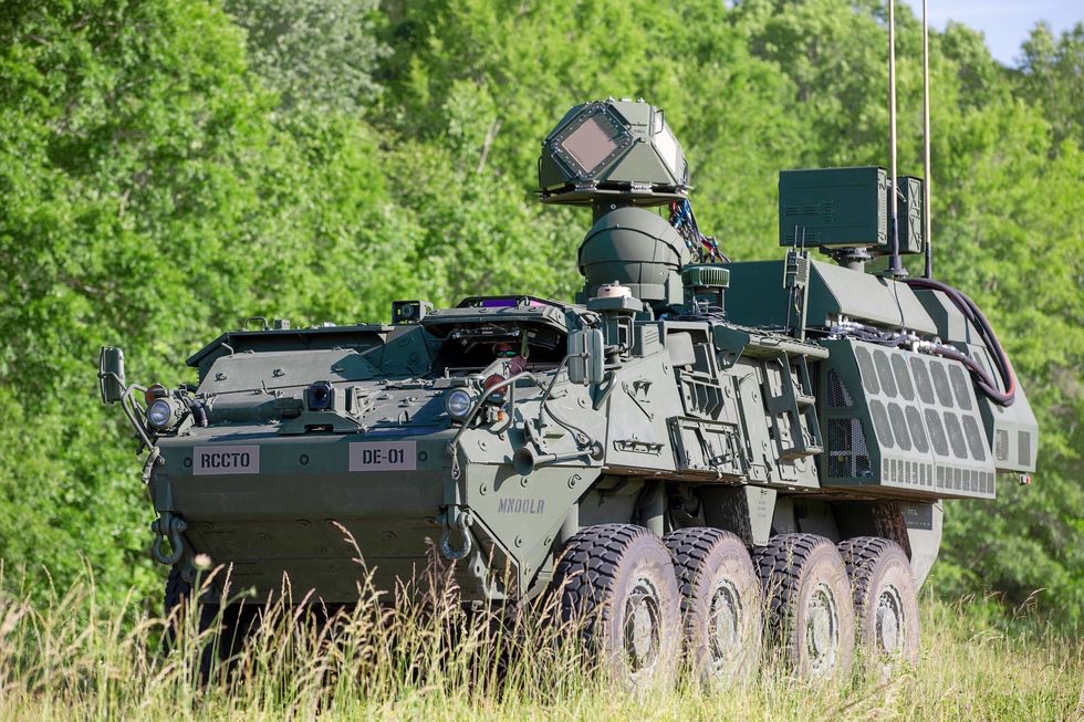 IRIS-T air defense system on a truck-mounted launcher in desert terrain