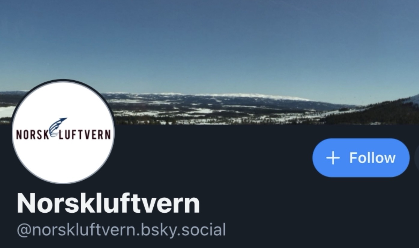 Arctic landscape with Norsk Luftvern branding