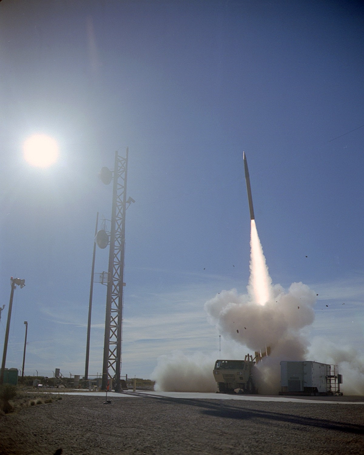 THAAD terminal high altitude area defense system launching an interceptor