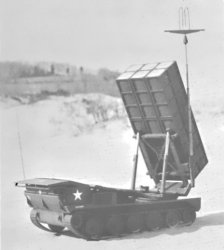 Historical SAM-D (early Patriot) test launch in snowy terrain